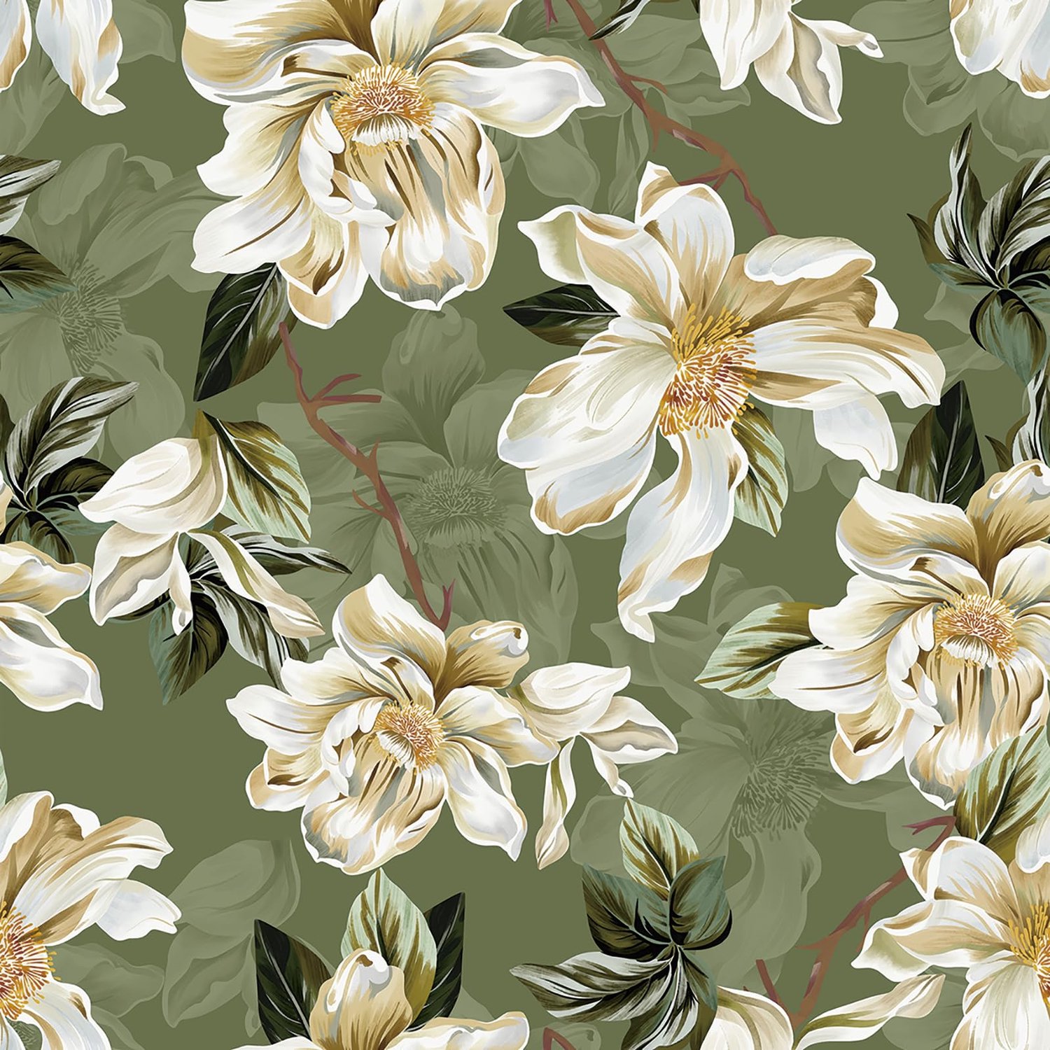 Off White Bloemen Stickers