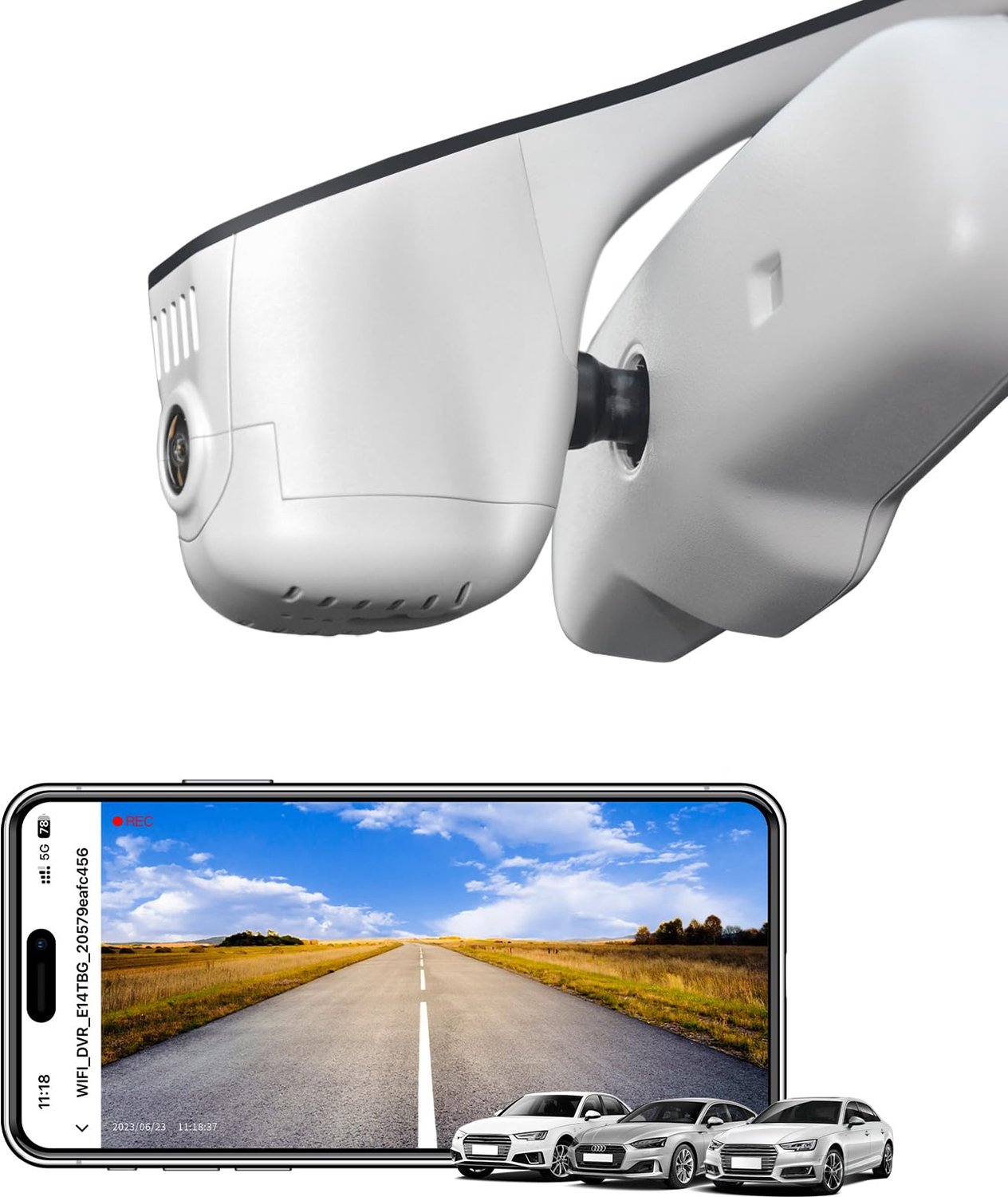 4K UHD Dashcam voor Auto met WiFi en App