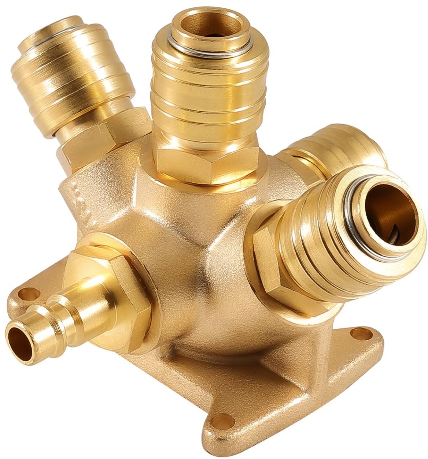 Compressed Air Distributor met 4 Aansluitingen van Messing