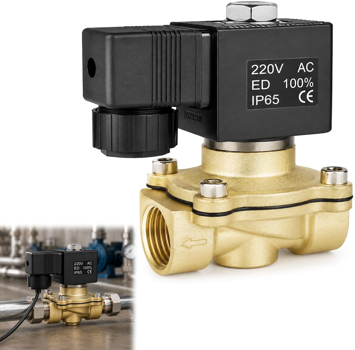 Elektrische Solenoïde Ventiel G3/4" 220V AC voor Water en Lucht