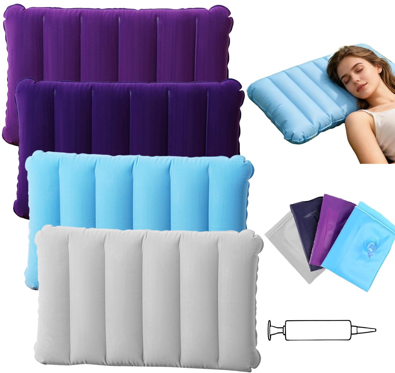 Set van 4 Opblaasbare Kussens voor Comfortabel Gebruik