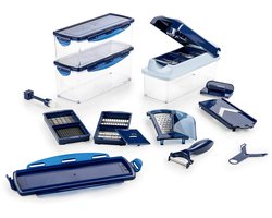 Multicutter Nicer Dicer Plus - 18-delige set - Sapphire blauw