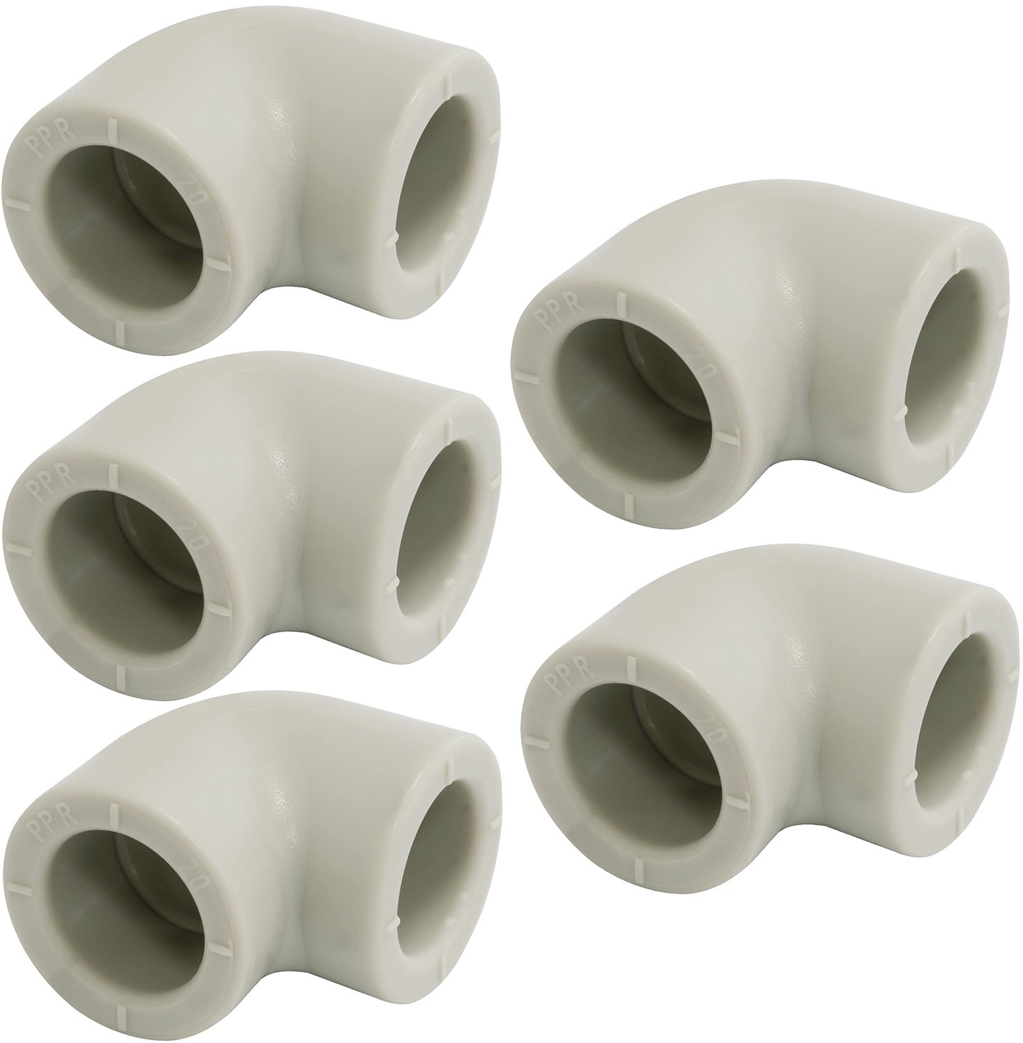 5-delige Set 90° Hoekstukken van Polypropyleen Ø20 mm