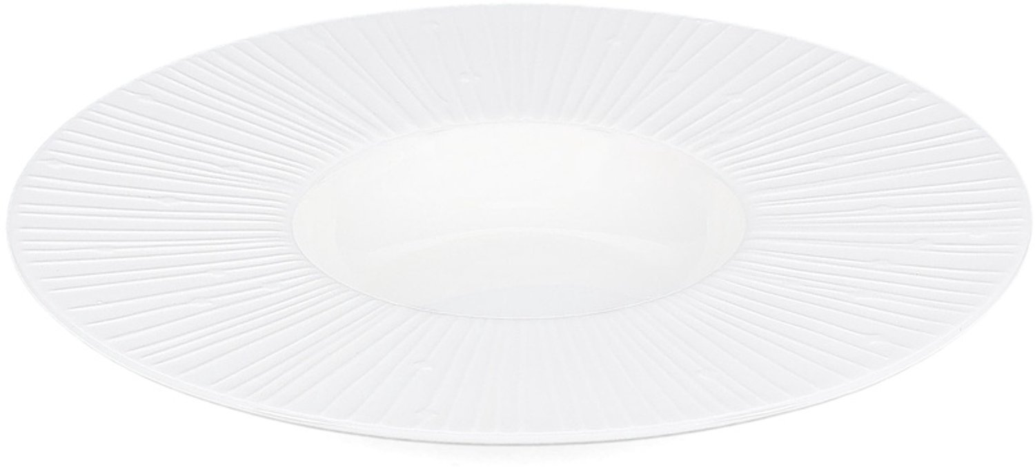 Fameilleur diep bord 26/11,5xH3,5cm wit Filora set van 4 - porseleinen soepbord en pastabord, voor soep, pasta, salade en stoofgerechten, vaatwasser- en magnetronbestendig, voedselveilig, servies voor thuis, restaurant en horeca, mooi als cadeau