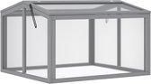 Outsunny Verhoogde plantenbak met open dak - Moestuinbak - Mini kweekkas - Grenenhout - Grijs