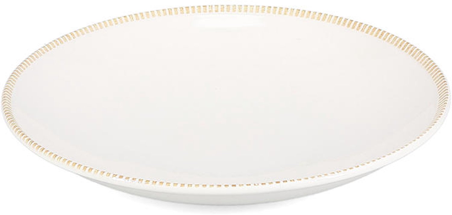Fameilleur kom 25,5xH4,5cm beige Linea set van 3 - porseleinen serveerkom en schaaltje, voor ontbijt, muesli, soep, dessert, snacks en bijgerechten, vaatwasser- en magnetronbestendig, voedselveilig, servies voor thuis, restaurant en horeca