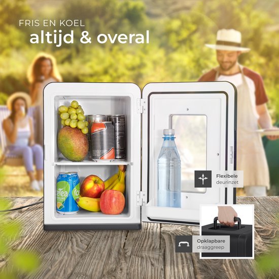 tectake® Mini-Autokoelkast - Draagbare minibar 14L - 2-in-1-functie: koelen en verwarmen - 5 tm 65 °C - Mini Koelkast - Elektrische Koelbox - 12v + 220/240v Aansluiting - Draagbare Campingkoelkast van TecTake — afbeelding 2