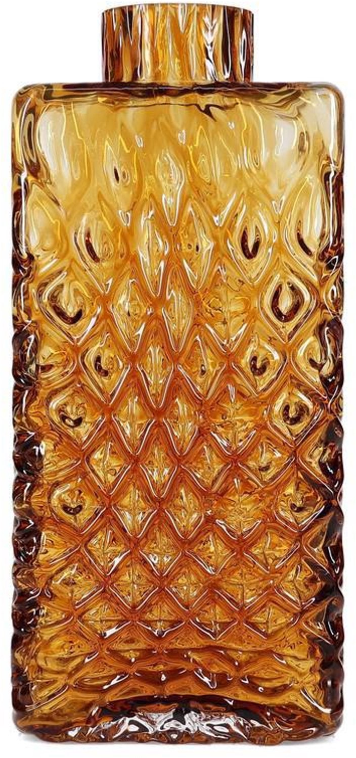 Fameilleur vaas 15x9xH33cm gebrand ochre Lior - glazen decoratieve bloemenvaas, voor bloemen, takken en droogbloemen, woondecoratie voor modern interieur, mooi als cadeau geel