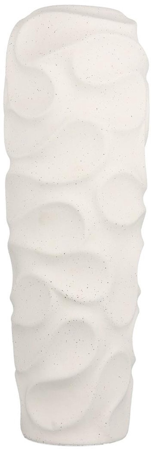 Fameilleur vaas 15xH44cm vanilla silk Rivu - stenen decoratieve bloemenvaas, voor bloemen, takken en droogbloemen, woondecoratie voor modern interieur, mooi als cadeau vanilla beige