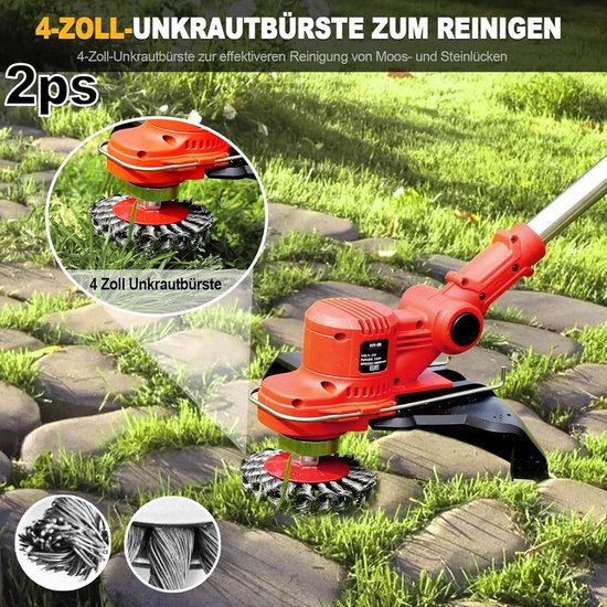 Traumheim HY-08 - Accugrastrimmer - 2 x 4,0 Ah accu - Telescopisch - Rood — afbeelding 2