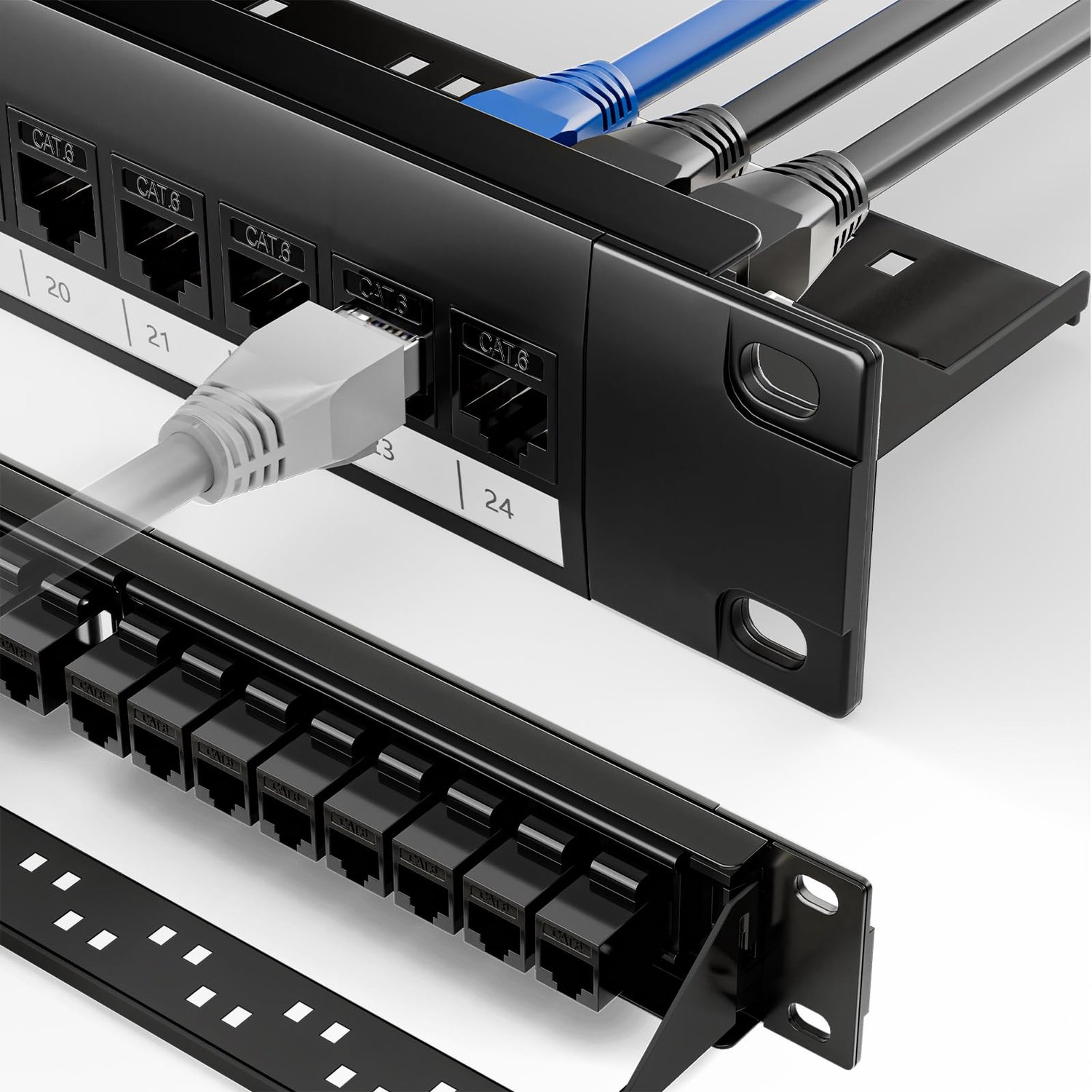 24 Poorts Ethernet Patch Paneel met Kabelbeheer