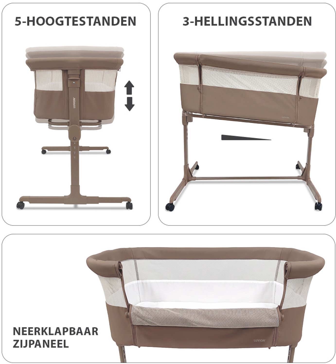 LUVION LUVION Mocha Walnut Co-Sleeper - afbeelding 4