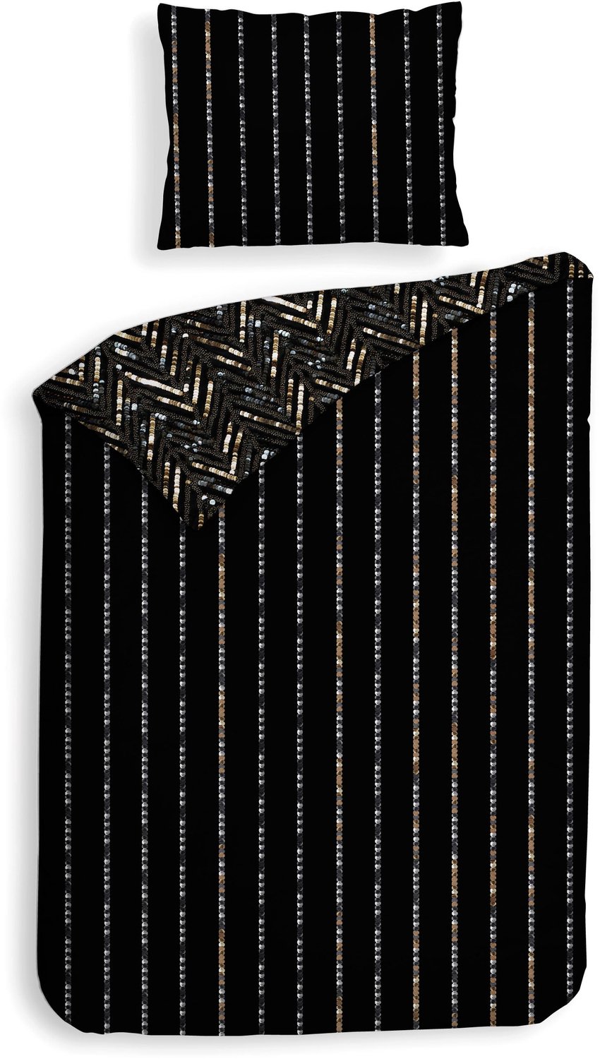 Heckettlane Dekbedovertrek Katoen Satijn Maxime - Black - 100% Katoen-Satijn - Dekbedovertrek 240x200/220cm - Lits Jumeaux - Chicago van Merkloos — afbeelding 3