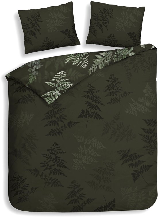 Heckettlane Dekbedovertrek Katoen Satijn Rua - Forest Green - 100% Katoen-Satijn - Dekbedovertrek 240x200/220cm - Lits Jumeaux - Puketi van Merkloos — afbeelding 4