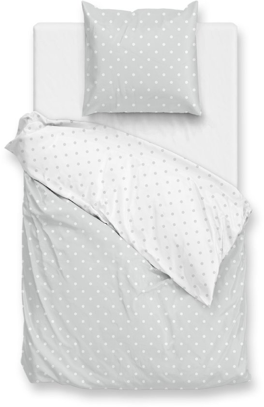 Zohome Dekbedovertrek Punta Di Cotone - Grijs - Lits-jumeaux - Dekbedhoes van 100% Katoen - Punten - 260x220 + 2 slopen 60/70 cm van Merkloos — afbeelding 3