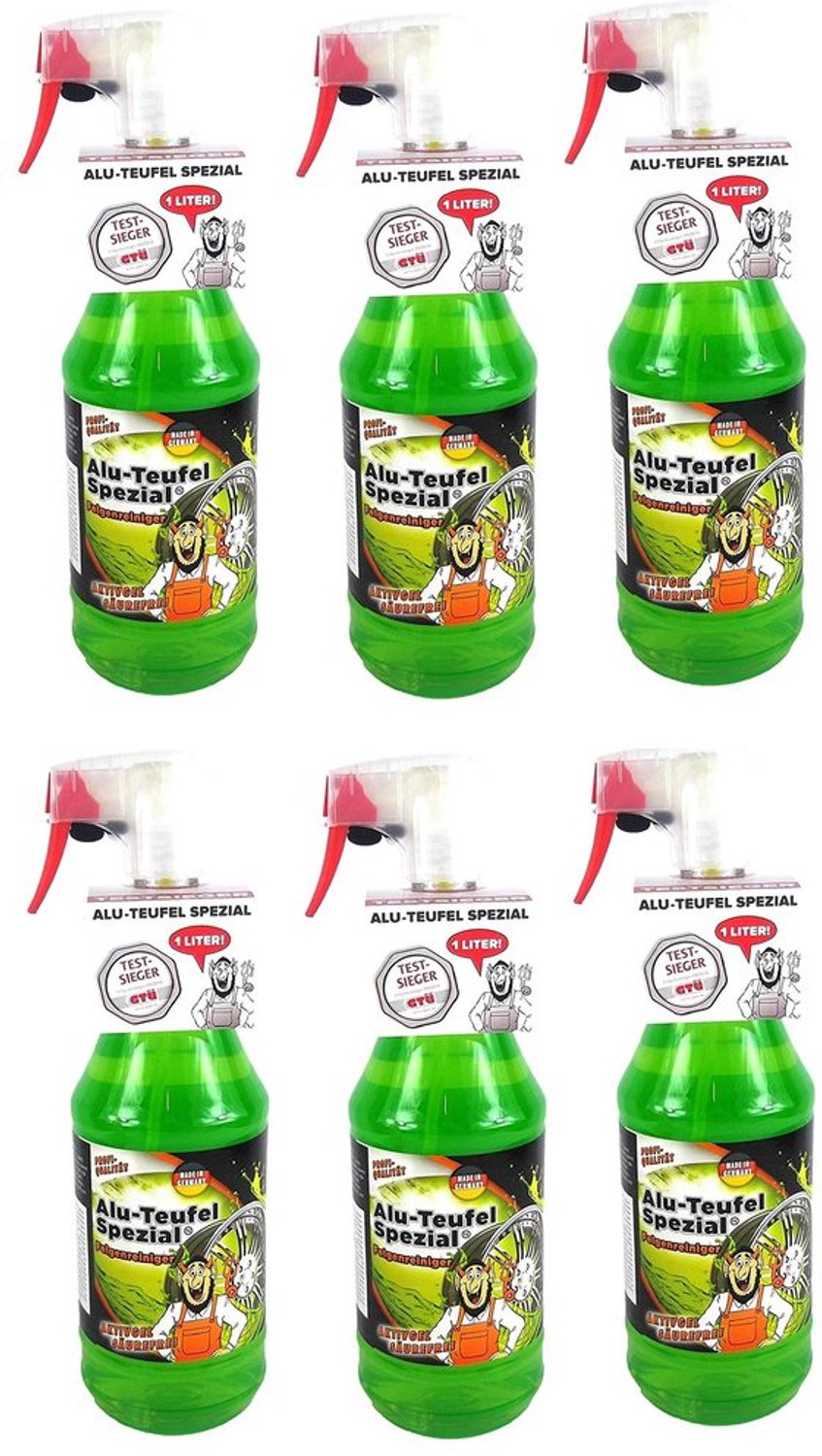 6 x 1 L Alu-Teufel Rim Cleaner - Biologisch Afbreekbare Gel voor Velgen en Wieldoppen