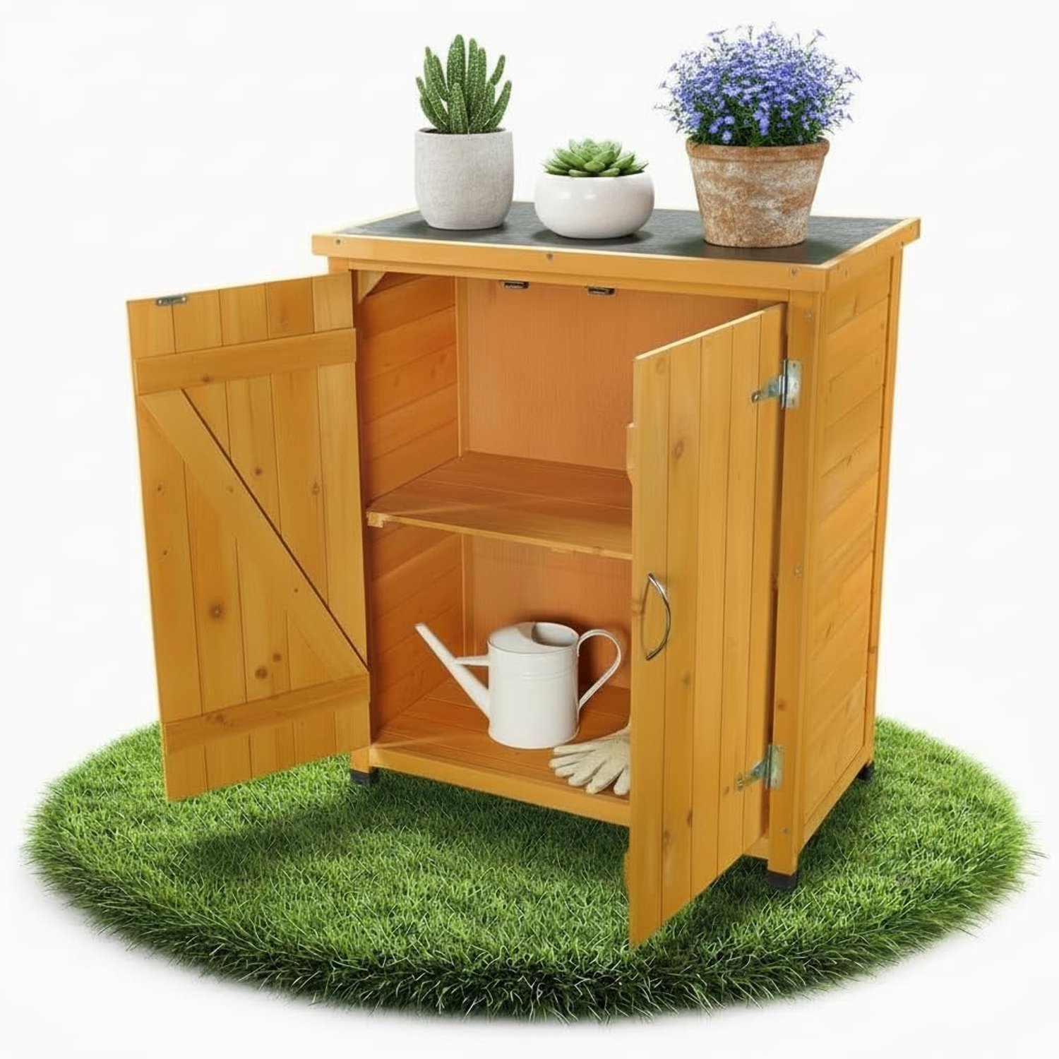 Houten Tuinkast met 2 Deuren, 75 x 40 x 90 cm