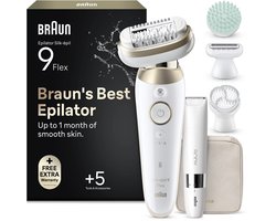 Braun Silk·épil 9 Flex SkinSpa 9-481 3D - Wet & Dry Epilator en Mini Trimmer - Langdurig Gladde Huid -Volledig Flexibele kop - Exfoliatie en Massage - Ladyshave Scheerkop