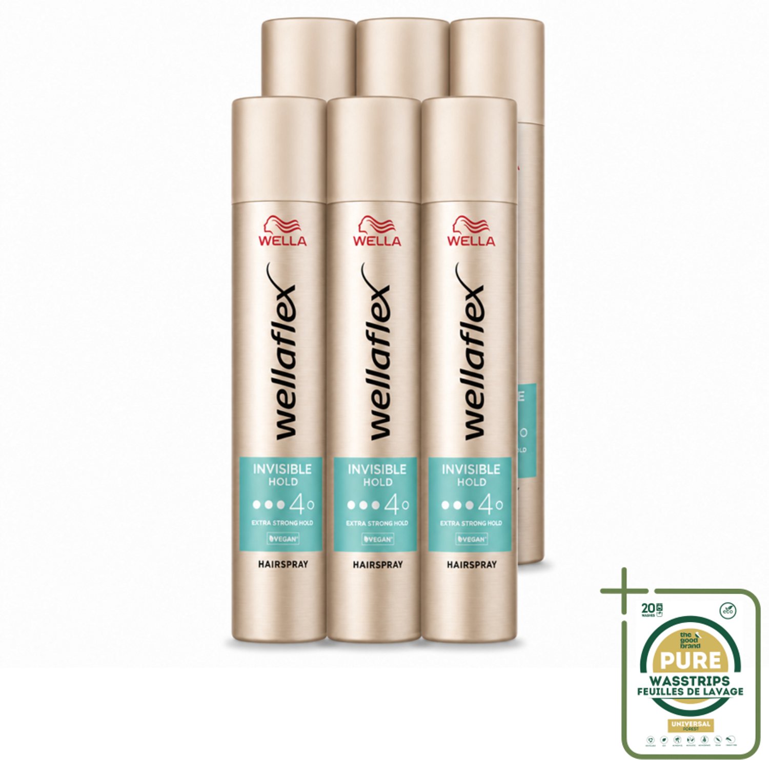 6 x Wella – Flex Invisible Hold – Haarspray Extra Strong – 250 ml - Wasstrips - Haarspray - Haartype - Haarfixatie - Haarbehandeling - Haarbescherming