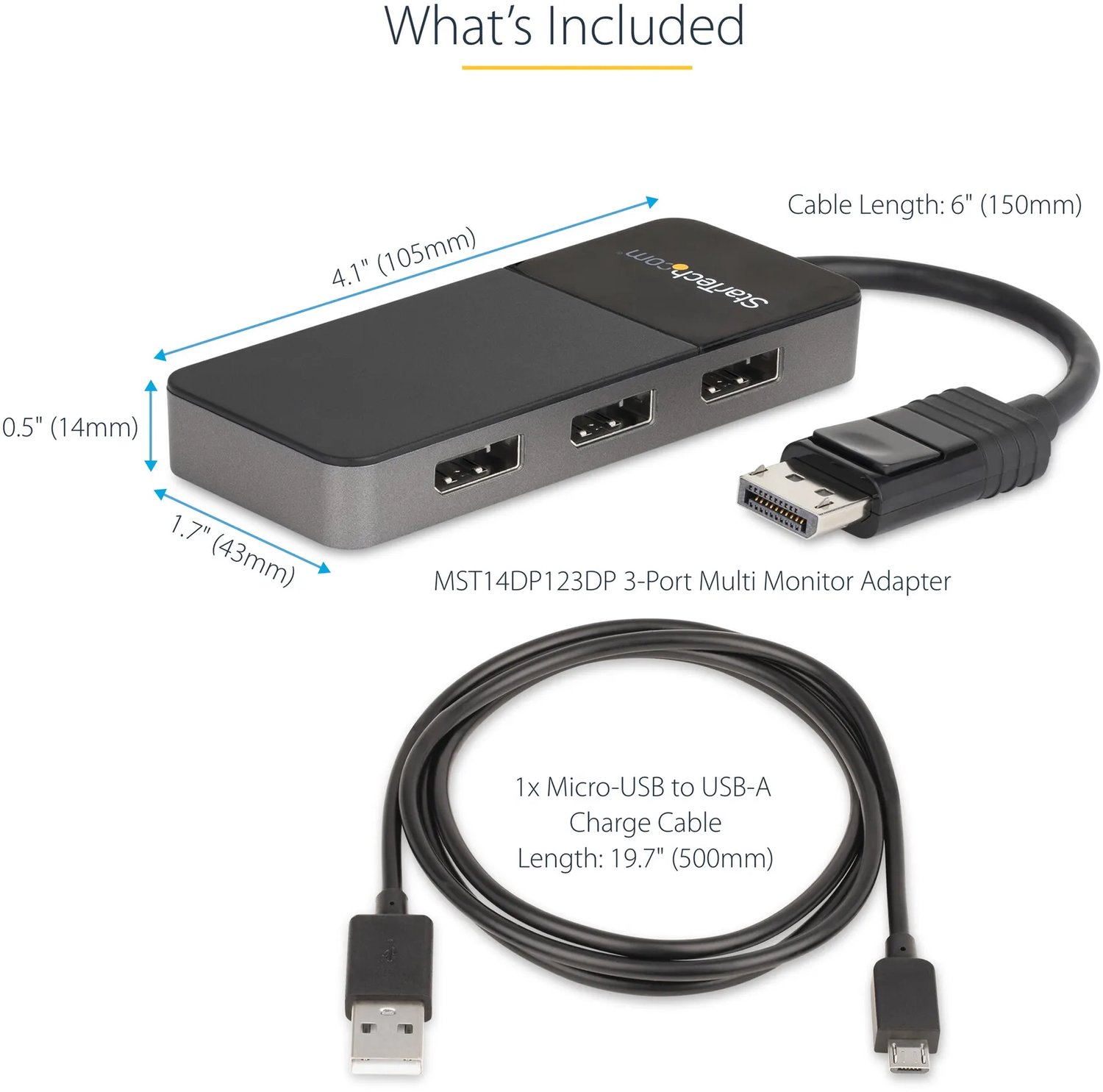 StarTech.com 3-poorts DisplayPort 1.4 MST Hub