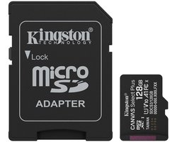 KINGSTON - Kingston Technology 128GB microSDXC Canvas Select Plus Gen3 150MB/s A1 kaart + adapter - SDCS3128GB