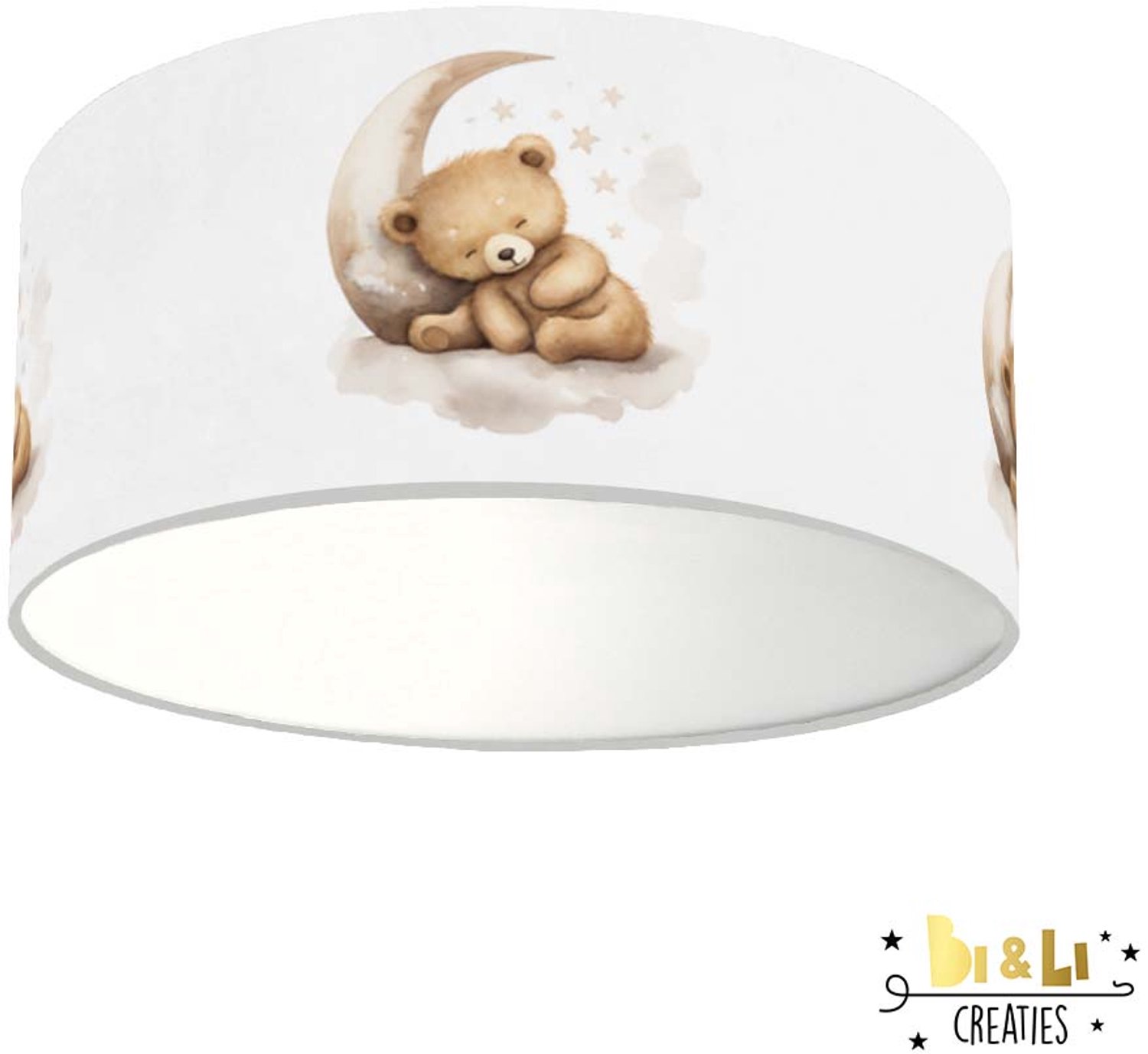 Plafondlamp Beer op maan-sfeerverlichting-kinderkamer-incl diffuser-beer-incl plafondfitting-maan