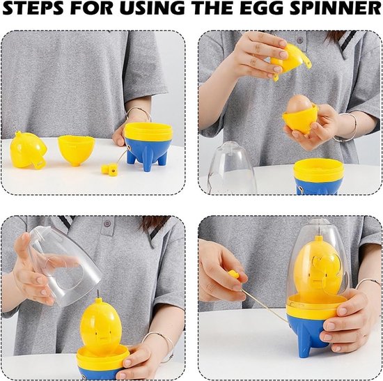 Draagbare eiermixer voor het maken van roerei, eierwitte en eierdooiers, ideaal voor hardgekookte eieren en scrambled eggs — afbeelding 3