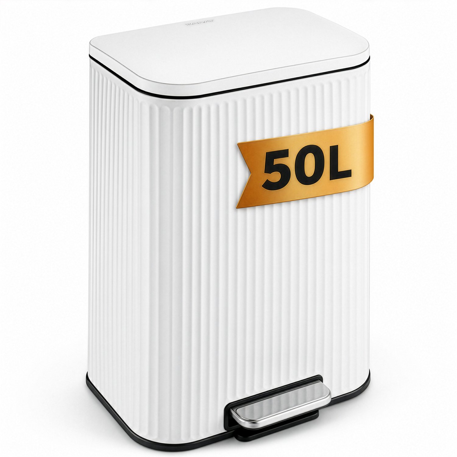 Floordirekt Pedaalemmer Miles met Soft-Close en Uitneembare Binnenemmer - Wit - 50 L