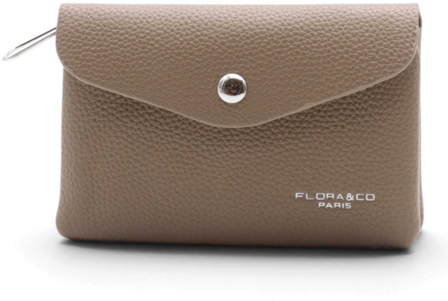 Flora&Co - MILA - medium - generfd imitatieleer - Dames Portemonnee - Portefeuille - Beurs - Wallet - met rits en flap - taupe