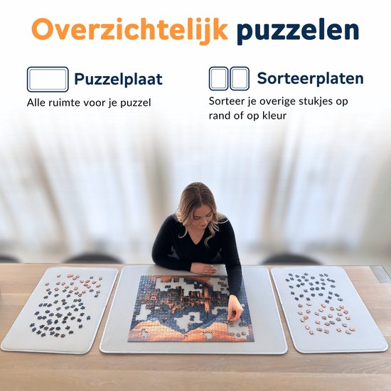 PuzzlePro Puzzelkoffer (Comfort) - 1500 stukjes - 93x63cm - Puzzelmap - Portapuzzle - Puzzeltafel - Puzzelbord - Puzzelmat - Puzzelplaat - Puzzelplank — cadeau in Spellen & Speelgoed - foto 4