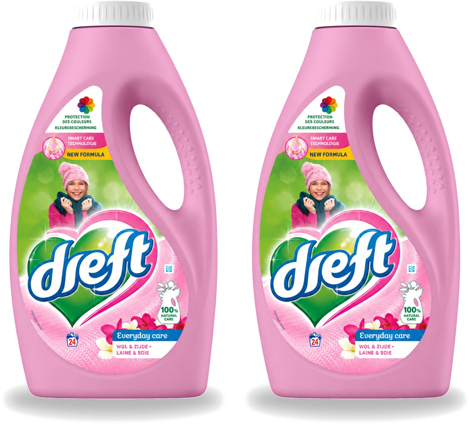 2 x Dreft – Vloeibaar Wasmiddel – Delicate & Wool – 24 Wasbeurten - Voordeelverpakking - 2 stuks