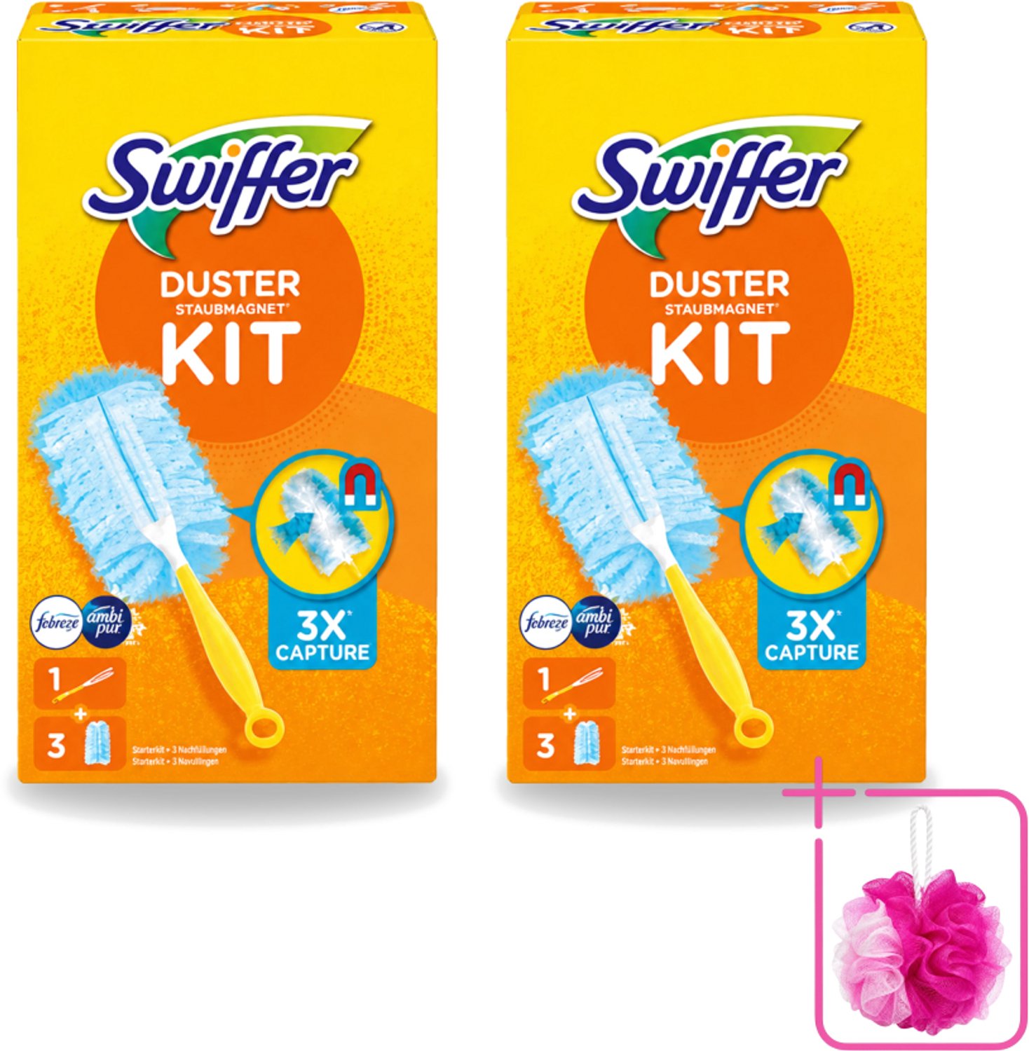 2 x Swiffer – Starterkit + 3 Navullingen – Met Febreze - Bulkverpakking - Stofvrij maken - Douchemop - Stof opvangen