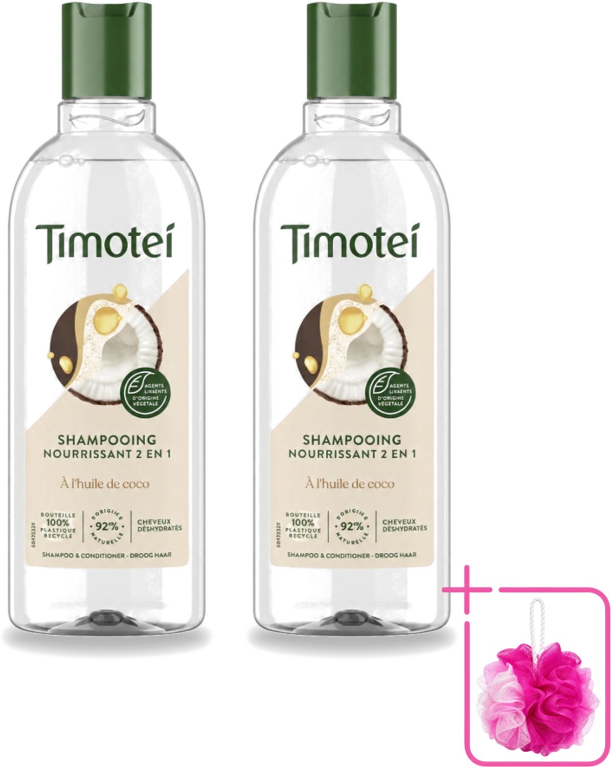 2 x Timotei - Shampoo - Nourrissant - 2in1 - 300ml - Bulkverpakking - Shampoo haar verzorging - Douchemop - Haar reinigen