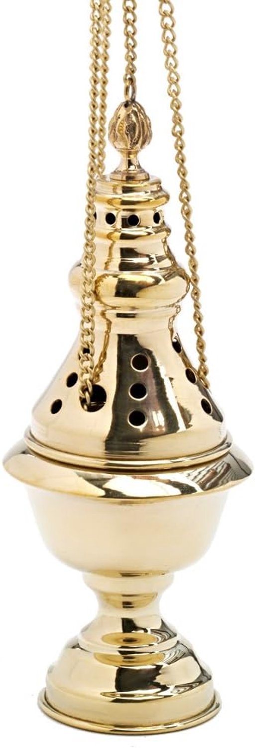 Merkloos Messing Rookvat met Ketting, Decoratief Goud, 70 cm