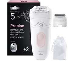 Braun Silk·épil 5 5-041 - Wet&Dry Epilator - Eenvoudige Haarverwijdering - Langdurig Gladde Huid - Ladyshave Scheerkop en Trimmerkam