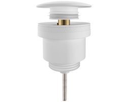 Clickwaste Afvoerplug - Lonis Clis - Messing - Mat Wit