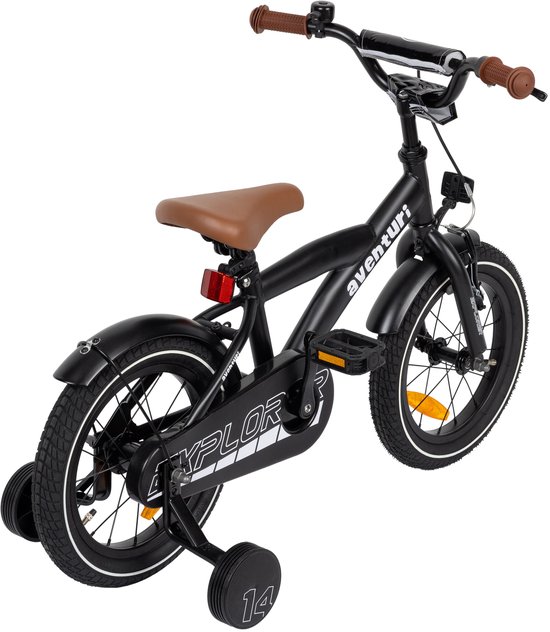 Aventuri Explorer 3.0 Jongensfiets 14 Inch - Kinderfiets voor 3 tot 5 Jaar - 95-110 cm - Met Zijwieltjes - Matzwart — afbeelding 5