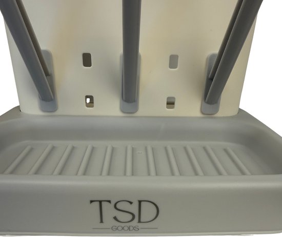 TSD goods - Flessen Droogrek Essential - Flessenrek Baby - Droogrek Voor Baby Flessen - Baby Voeding - Grijs staand — afbeelding 4