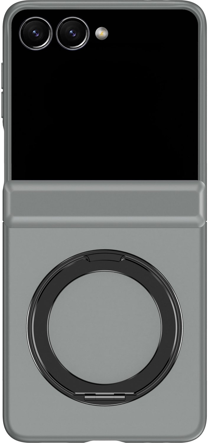 Accezz Hoesje - Geschikt voor Samsung Galaxy Z Flip 8 - Color Backcover met Magnetische Ring en Ringstand - Grijs