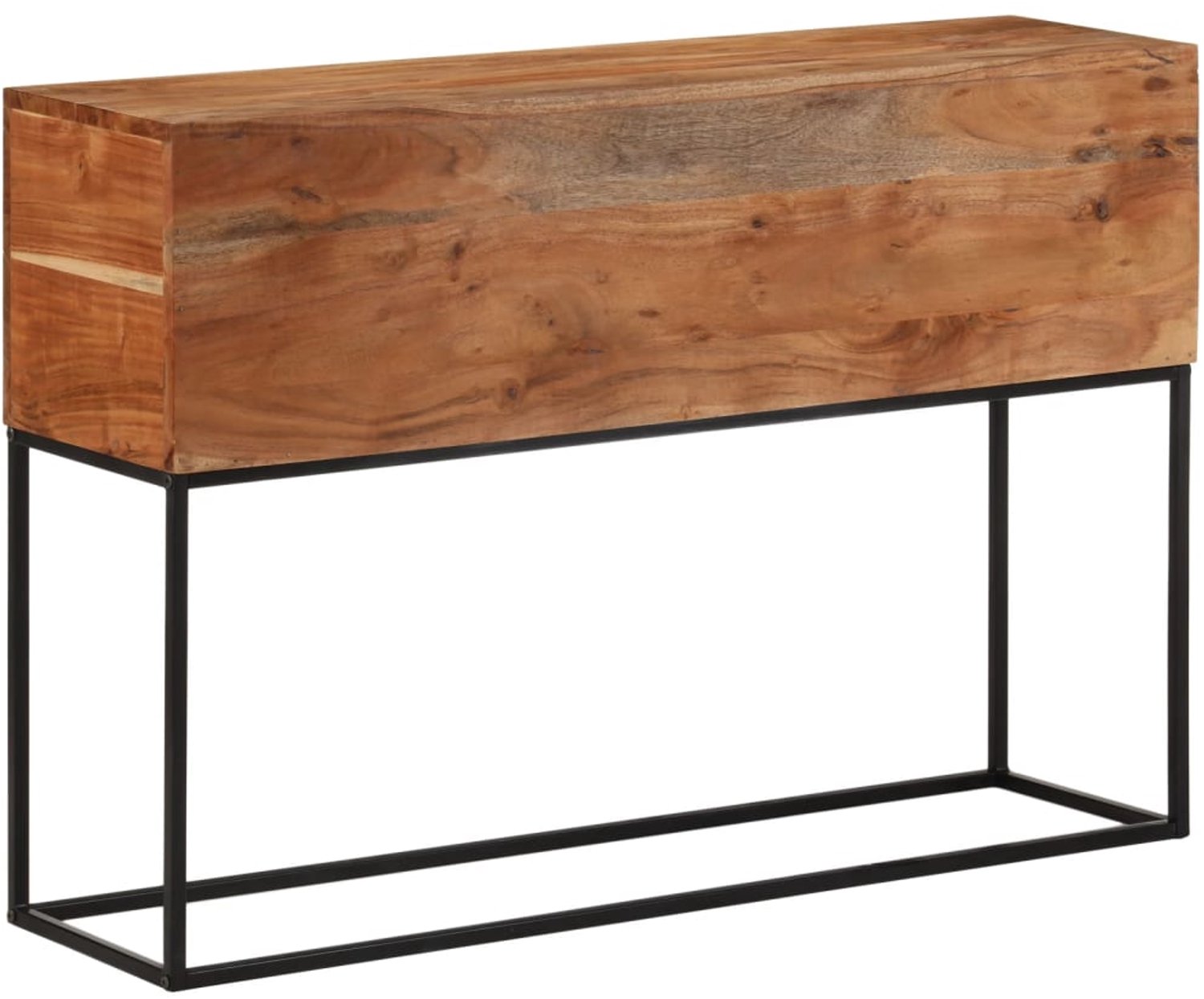 vidaXL Wandtafel - 110x30x75 - cm - massief - acaciahout - en - ijzer Bruin