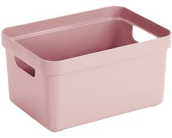 Sunware Sigma Home opbergbox 5L – 25,2x17,5x12,2 cm – Roze – BPA-vrij plastic, stapelbaar (deksel apart verkrijgbaar) – stijlvolle opbergmand voor kinderkamer & woonkamer