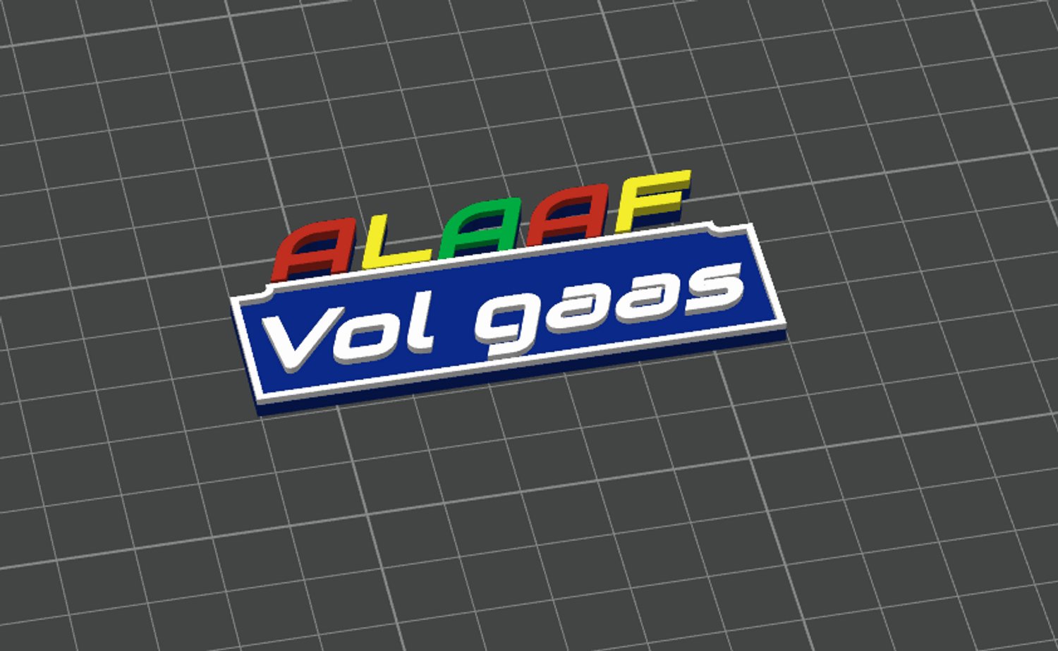 Naamspeldje ALAAF VOL GAAS - 70X30X3MM