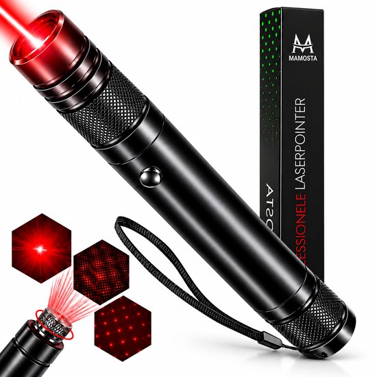 Mamosta® Professionele Laserpen Pro - klasse II - USB Laserlampje - Laserpointer Kat - Laser - Speelgoed - Rood