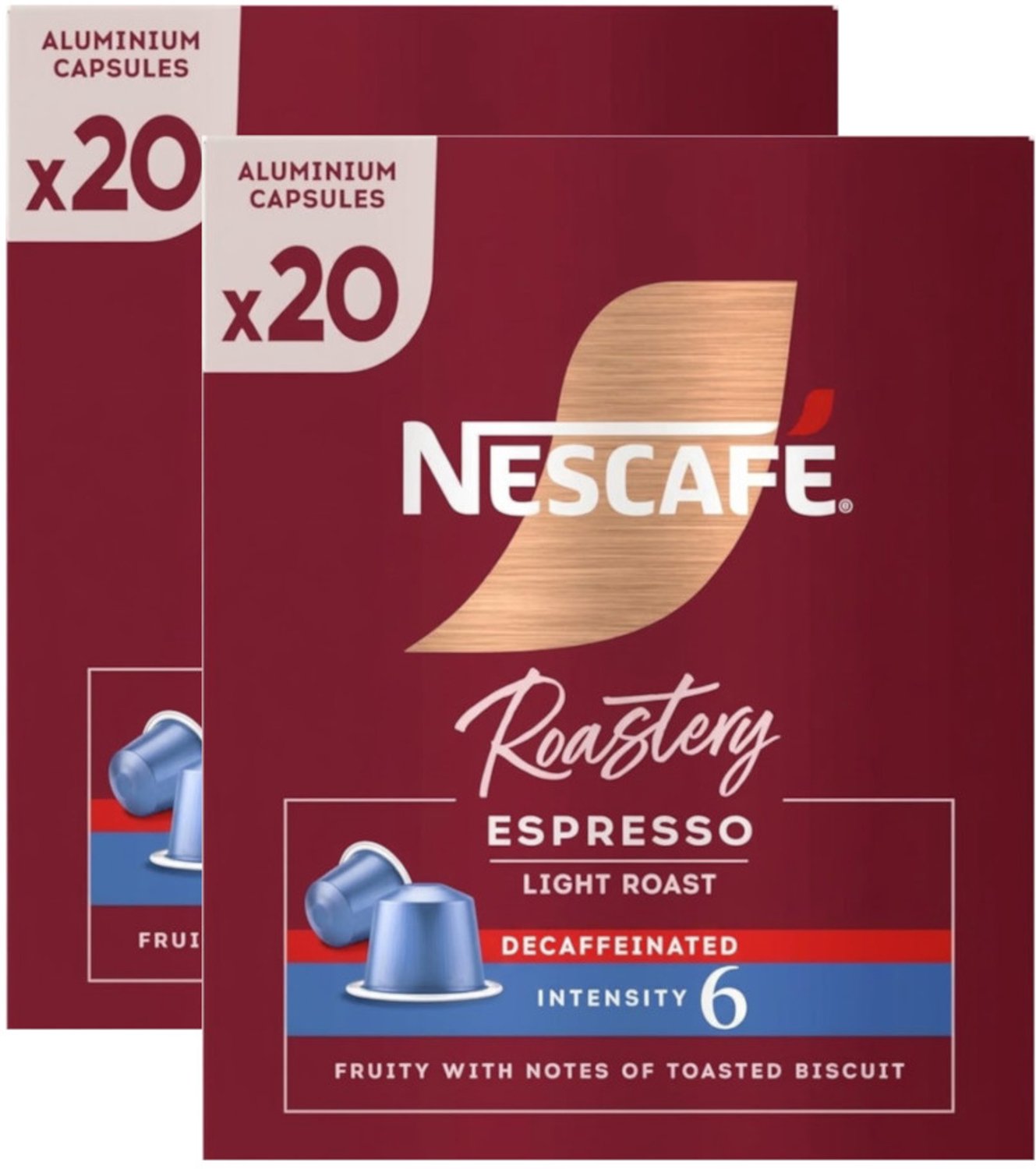 Nescafe Roastery Espresso Light Roast Decaffeinated - Multipack - 40 (2x20) Koffiecups Compatibel Met Nespresso Coffee Machine