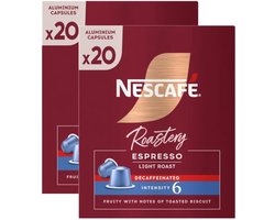 Nescafe Roastery Espresso Light Roast Decaffeinated - Multipack - 40 (2x20) Koffiecups Compatibel Met Nespresso Coffee Machine