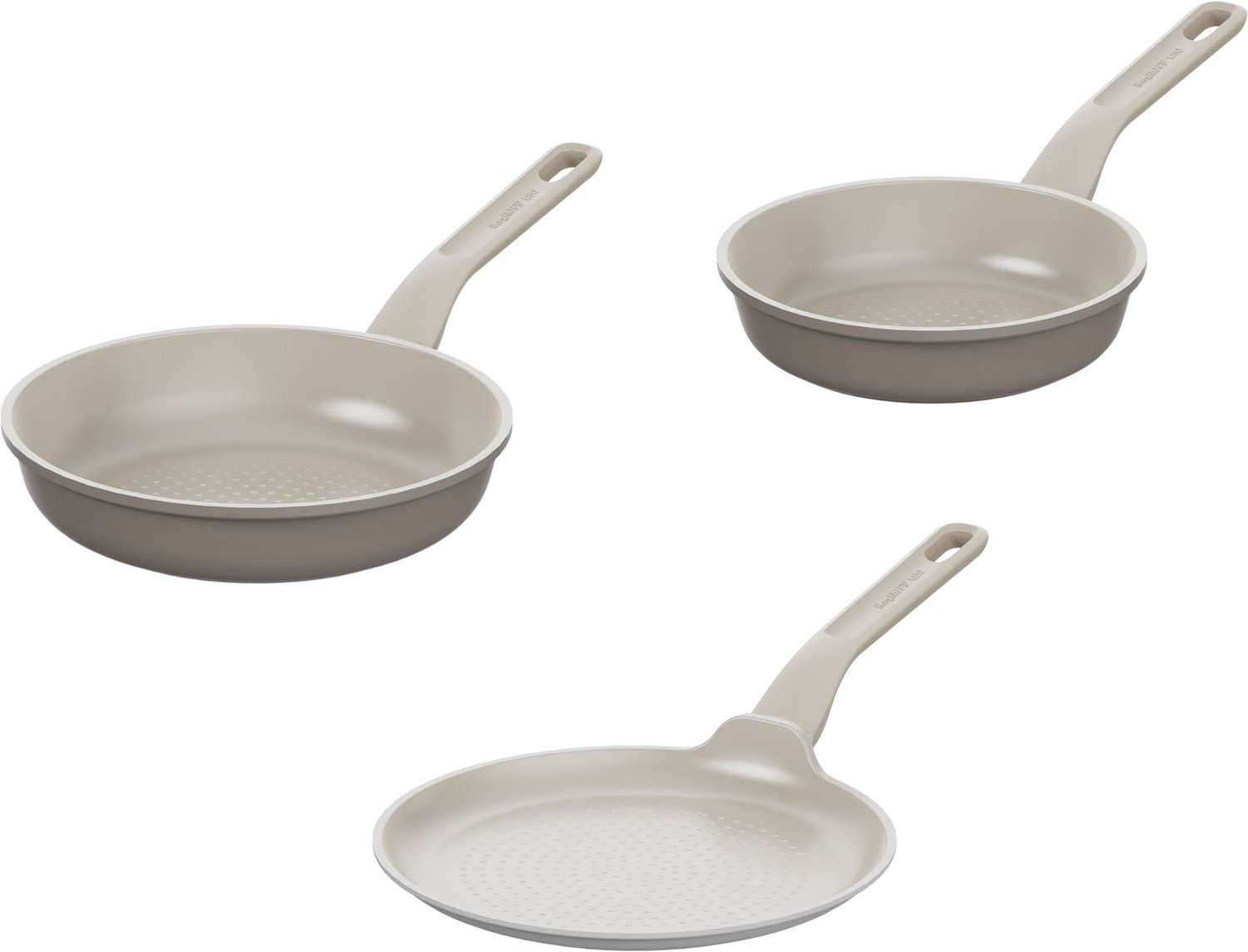 LEO Dune 3-delige pannenset – Braadpannen 20 en 24 cm en pannenkoekenpan 25 cm - - PFAS-vrij