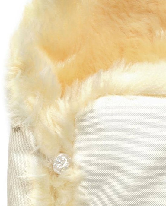Voetenzak-lamsvel-schapenvacht- kinderwagen- kleur beige / geel medicinaal gelooid — afbeelding 4
