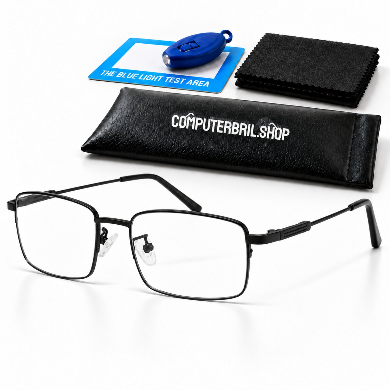 Leesbril met Blauw Licht Filter +2.00 - Beeldschermbril Met Sterkte - Blauw Filter Bril - Computerbril - Zwart