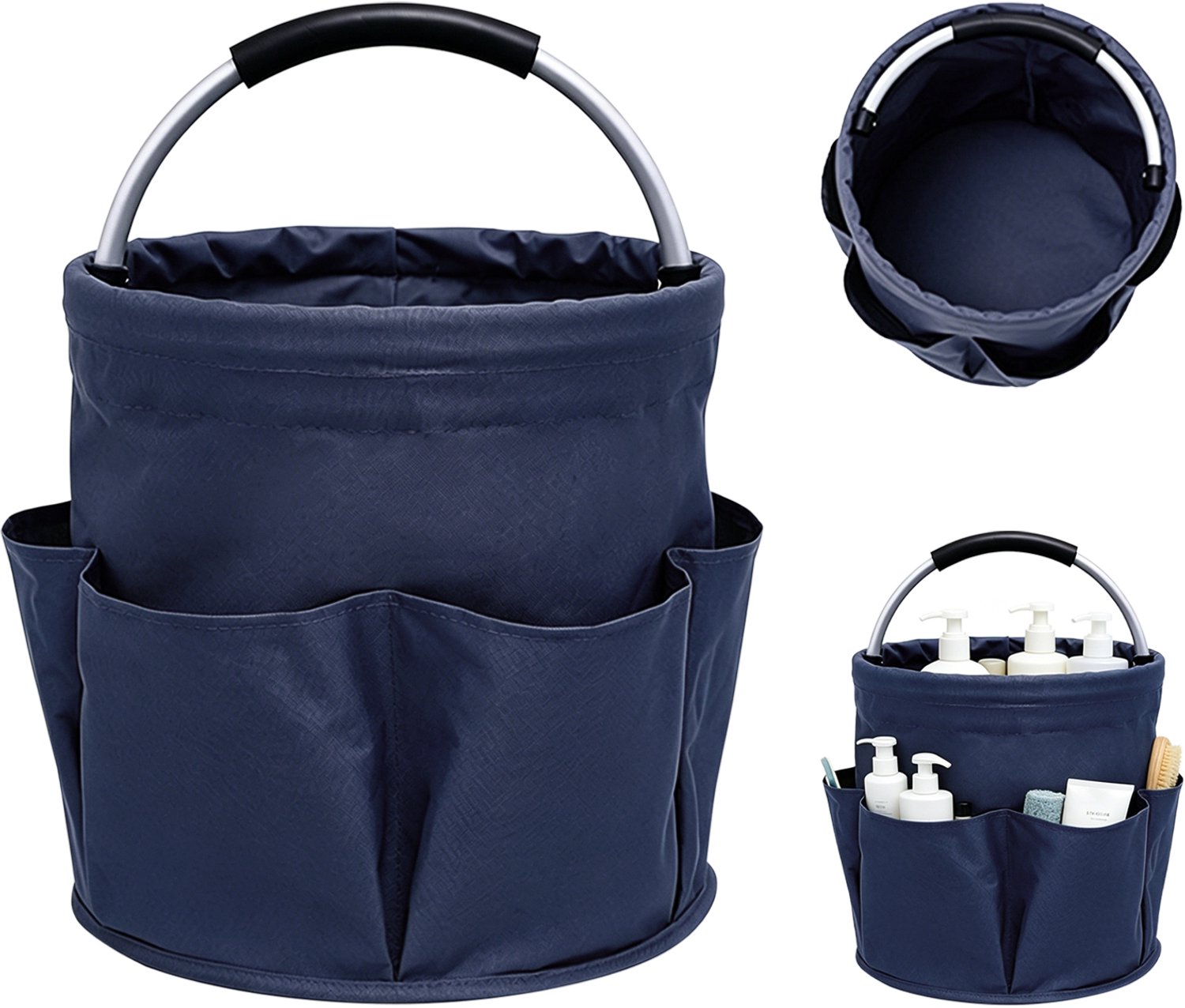 Vrijstaande gereedschapsmand - multifunctionele opbergmand - marineblauw - 17 liter