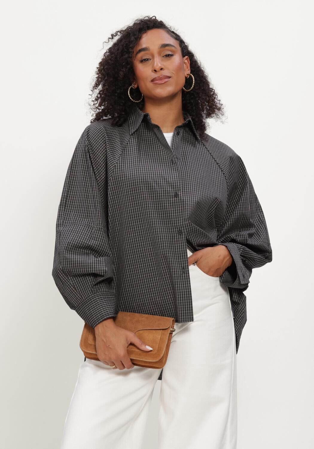INWEAR Millesiw Loose Shirt Dames - Jurken - Donkergrijs - Maat 38